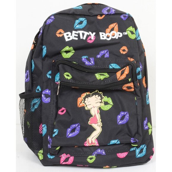 Betty Boop 2 Piece Set Wallet & Backpack Colorful Rainbow LIPS Travel Vacay NEW